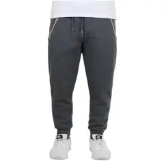Galaxy by Harvic Men's Fleece-Lined Jogger Sweatpants With Zipper Pockets Charcoal