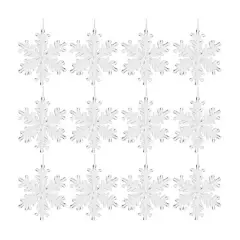 5.5" Clear Acrylic Snowflake Ornaments, 12ct.