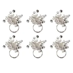 DII&reg; Silver Multi Bead Napkin Rings, 6ct.