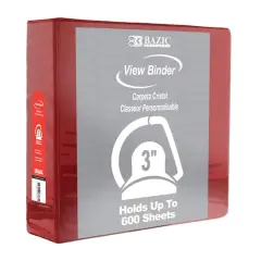 BAZIC&reg; Slant D Ring 2-Pocket View Binder Burgundy