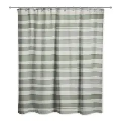 Watercolor Stripes Shower Curtain, 71" x 74" Green