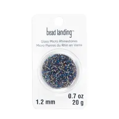 1.2mm Glass Micro Rhinestones by Bead Landing&trade;, 0.7oz. Blue Flare