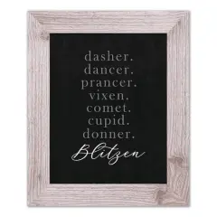 14" Reindeer Names Western White Framed Print