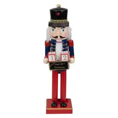 14" Wooden Nutcracker with Christmas Countdown Sign