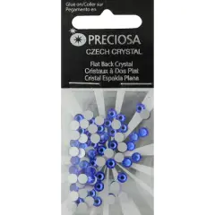 John Bead Preciosa VIVA12 Flat Back Czech Crystal Rhinestones, 4mm Sapphire