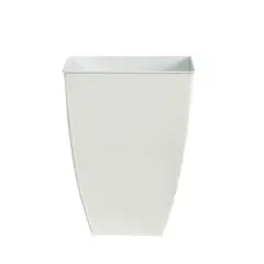 15" White Square Tin Planter