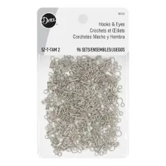 Dritz&reg; Silver Hooks & Eyes, Size 2