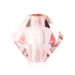 John Bead Preciosa 6mm Czech Crystal Rondelle Beads, 36ct. Light Rose