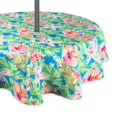 DII&reg; 52" Round Summer Floral Outdoor Tablecloth with Zipper