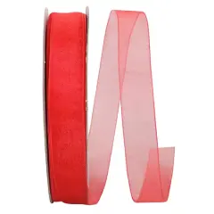 JAM Paper 7/8" x 100yd. Chiffon Mono Sheer Ribbon Watermelon