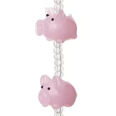 Pink Pig Glass Lampwork Beads, 20mm by Bead Landing&trade;