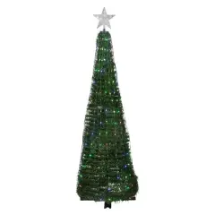 6ft. Pre-Lit Green Pop Up Artificial Outdoor Christmas Tree, Multiple Function Color-Changing Lights