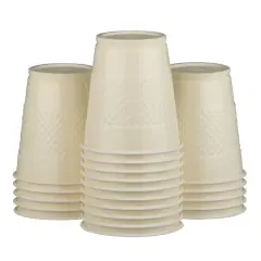 JAM Paper 12oz.Plastic Party Cups, 20ct. Ivory