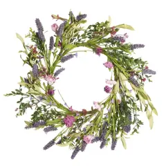 24" Purple Lilac Wildflower Wreath