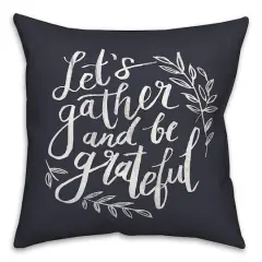 18" Gather & Grateful Throw Pillow Navy