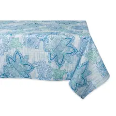 Blue Watercolor Paisley Print Outdoor Tablecloth 60" x 84"