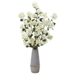 39" Bougainvillea Arrangement In Stoneware Vase Cream