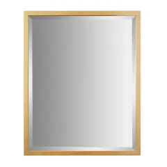 Head West Metal Framed Beveled Edge Rectangular Vanity Wall Mirror Brass