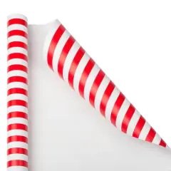 JAM Paper Striped Gift Wrap, 2ct. Red and White