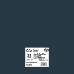 PA Paper&trade; Accents Stash Builder 12" x 12" 65lb. Smooth Cardstock, 25 Sheets Empress Blue