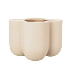Hello Honey&reg; 6.75" Tan Latex Glaze Stoneware Planter