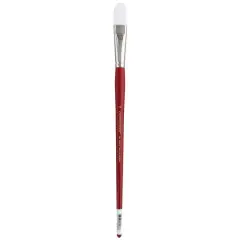 Connoisseur&reg; White Taklon Brush All Media Long Handle Filbert Brush