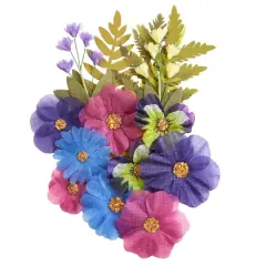 Dark Fabric Pressed Flower Embellishments by Recollections&trade;