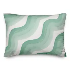 Wave Print Throw Pillow Green