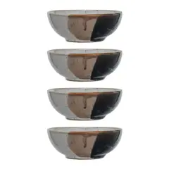 Hello Honey&reg; 5" Tan & White Earthen Charm Stoneware Bowls, 4ct.