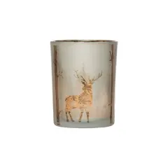 Hello Honey&reg; 5" Mercury Glass Candle Holder with Laser Etched Scene