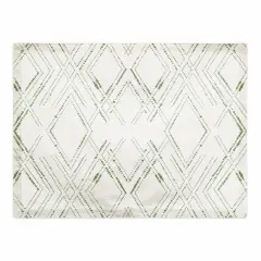 Diamond Cotton Twill Placemat White/Green