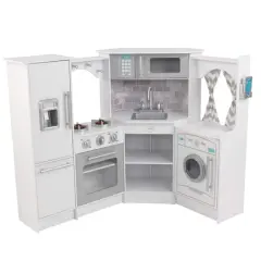 KidKraft Ultimate Corner White Play Kitchen With Lights & Sounds