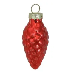 Whitehurst 56ct. 2" Shiny Red Glass Pinecone Ornaments