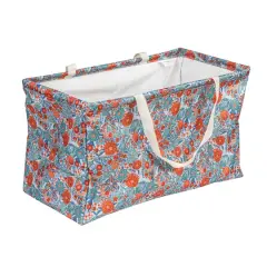 Household Essentials Large-Capacity Krush Utility Tote Blue/Pink Flower
