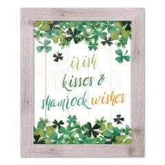 Irish Kisses Shamrock Wishes Framed Print 16" x 20" Western White Framed Print