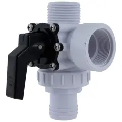 Swim Central 6.25" White HydroTools Swimming Pool & Spa Standard Right Outlet 3-Way Ball Valve