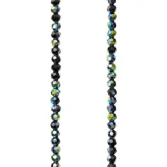 Black Small Glass Faceted Round Beads, 2mm by Bead Landing&trade;