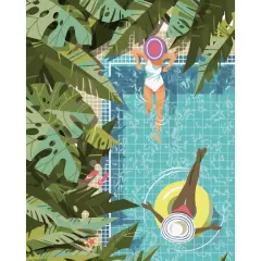 Ladies in Tropical Pool Paint-by-Number Kit by Artist's Loft&reg;