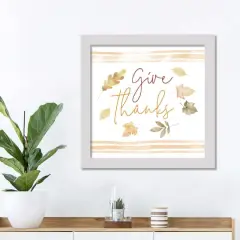 Give Thanks Wall Accent in White Frame