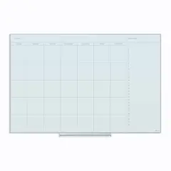 U Brands White 36" x 24" Frosted Frameless Non-Magnetic Glass Dry-Erase Monthly Calendar Board