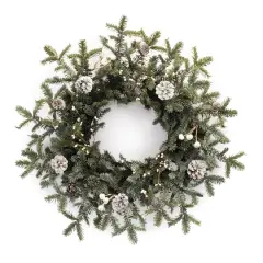 27" Frosted Pinecone Berry Wreath