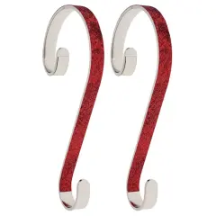 Haute Decor Stocking Scroll&reg; Red Glitter Stocking Holders, 2ct.