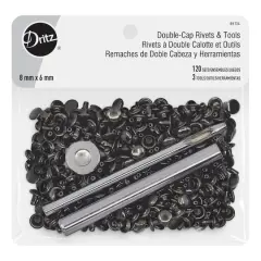 Dritz&reg; Gray Double-Cap Rivets & Tools, 120 Sets