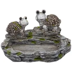 11.75" Turtle Couple Outdoor Garden Bird Bath