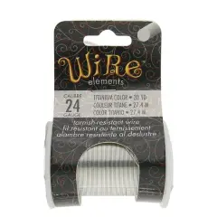 The Beadsmith&reg; Wire&trade; Elements 24 Gauge Tarnish-Resistant Wire Titanium