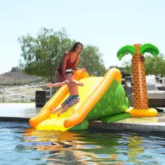 8.5ft. Inflatable Palm Tree Swimming Pool Slide with Sprinkler