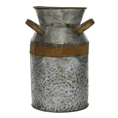 9" Gray Decorative Farmhouse Milk Can