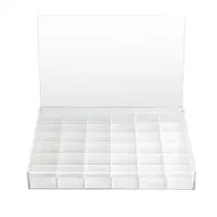 13.6" Clear 36-Compartment Divided Tray with Lid by Bead Landing&trade;