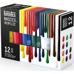 Liquitex&reg; Basics&trade; 12 Color Acrylic Paint Set