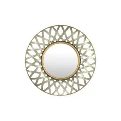 Hello Honey&reg; 29.5" Gold Galvanized Metal Wall Mirror